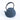Blue teapot with a black handle on a white background