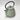 A vintage-style ceramic teapot with a light green glaze, embossed floral patterns, a black metal handle, and a small spout, shown on a plain white background.