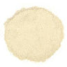 A circular mound of fine-textured, pale cream-colored eleuthero root powder centered on a plain white background.