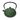A Japanese-style tetsubin teapot in a deep forest green with gold-accented vertical ridges and a speckled base. The teapot features a rounded body, a short spout on the left, a matching lid with a round knob, and a tall, black overhead handle.