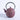 Purple teapot with gold patterns on a white background